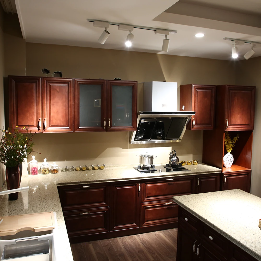 Kitchen furniture solid wood China made kitchen cabinets