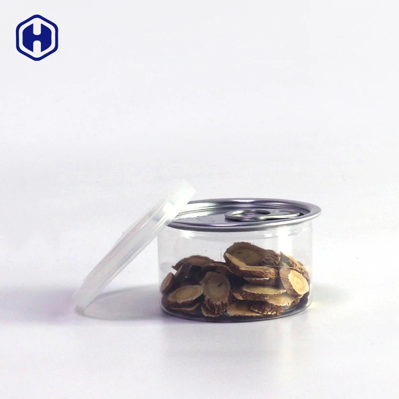 Diameter 64 body height 38 mm 211 easy open ends lid 100ml empty tuna packaging plastic PET can