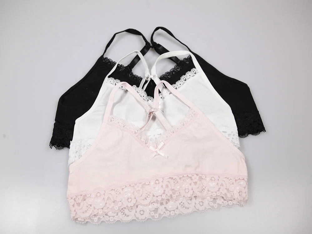 
NewFashion Young Girls Bra seamless convertible Bra Full Lace Bralette With Adjusted-straps 