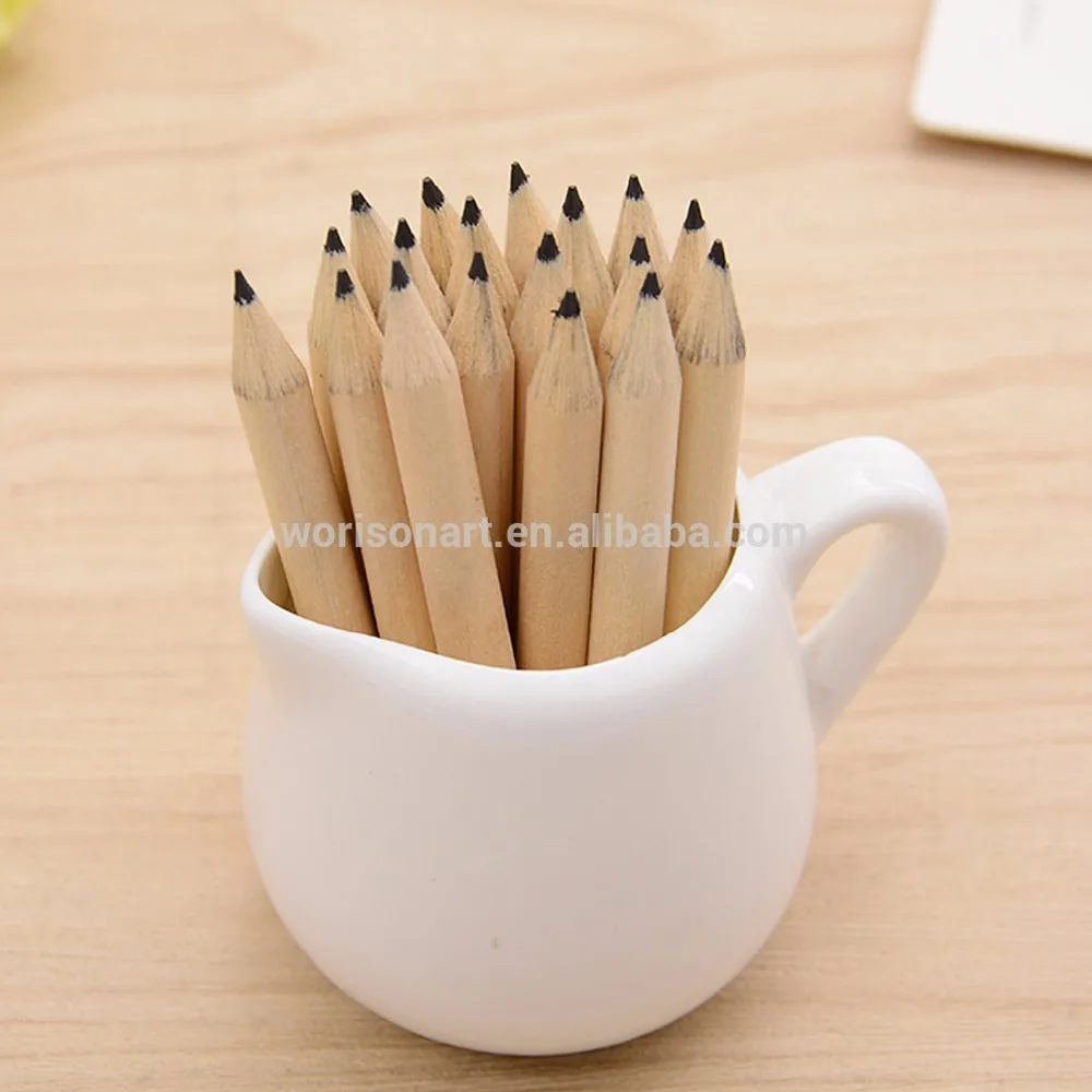 Mini Pencil 3.5inch 2B Round Shape Natural Wood Eco-friendly Mechanical Graphite For School Pencil Sketch Drawing Pencil Set