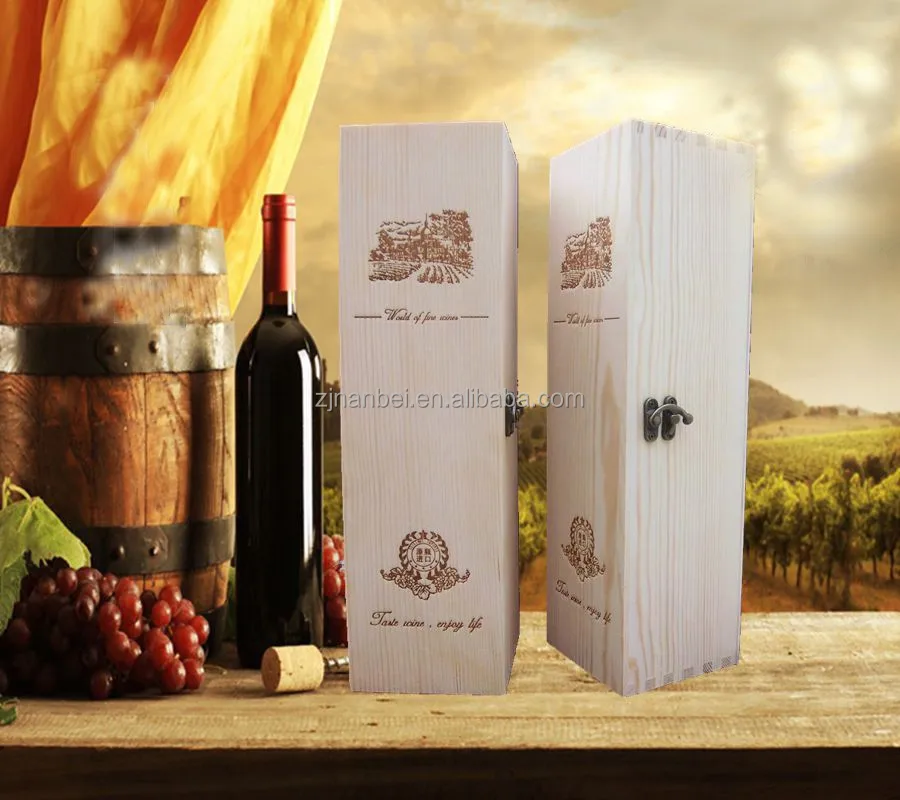 2024 Rigid color simple packing wine box with lock magnum wine box packaging