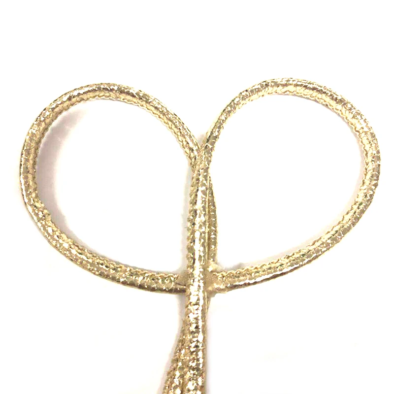 High Quality Fashion 3mm Stitched Cord Round Leather Stitched Golden Rope