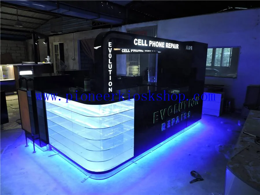 
Pioneer Custom Mobile Phone Case Display Showcase Stand Cell Phone Kiosk Cellphone Shop Counter Design 