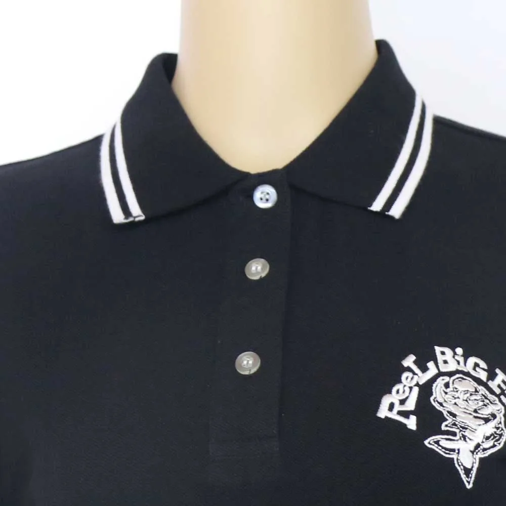 Custom high quality 100% cotton branded organic premium plain black printing label long women hooded polo shirt dress