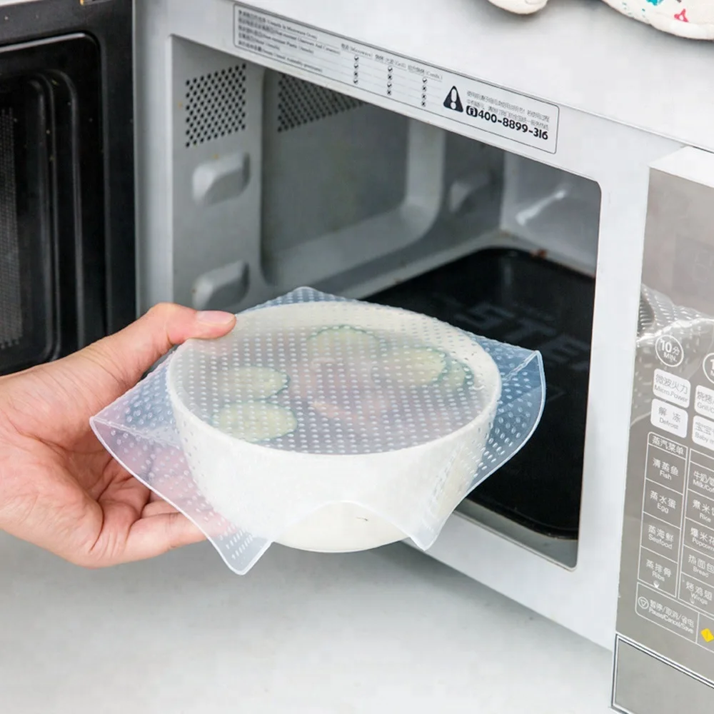 Eco-Friendly Flexible Super Clear Seal Cover Cling Film Keeping Stretch Food Wrap Silicone Reusable Food Wrap