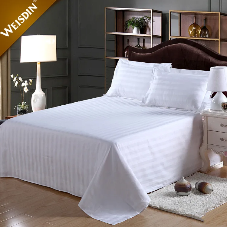 Hot Selling Product white king size 300TC satin stripe 100% cotton hotel bedding comforter bed sheets set