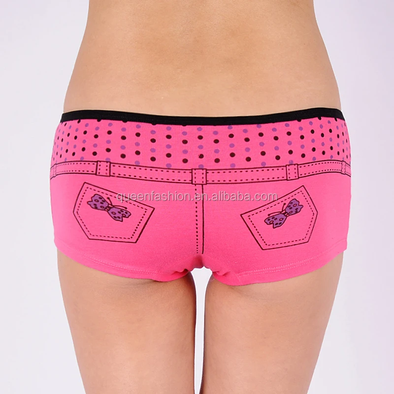 Women Sexy Underwear Jean Printed Briefs Fancy Panties Sexy Panty Pics Cotton