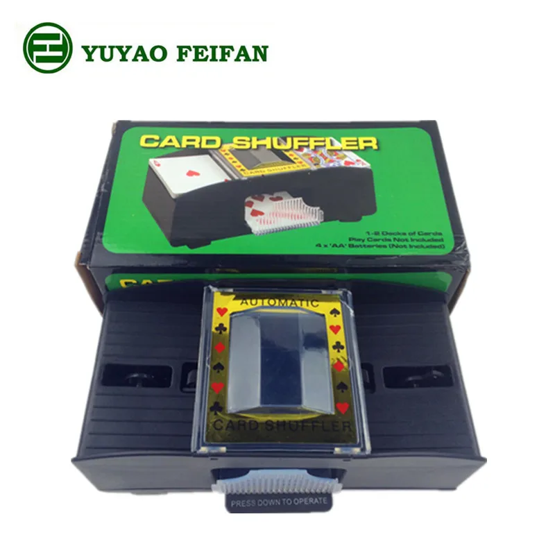 Automatic 2 decks casino card shuffler for playing cards board game