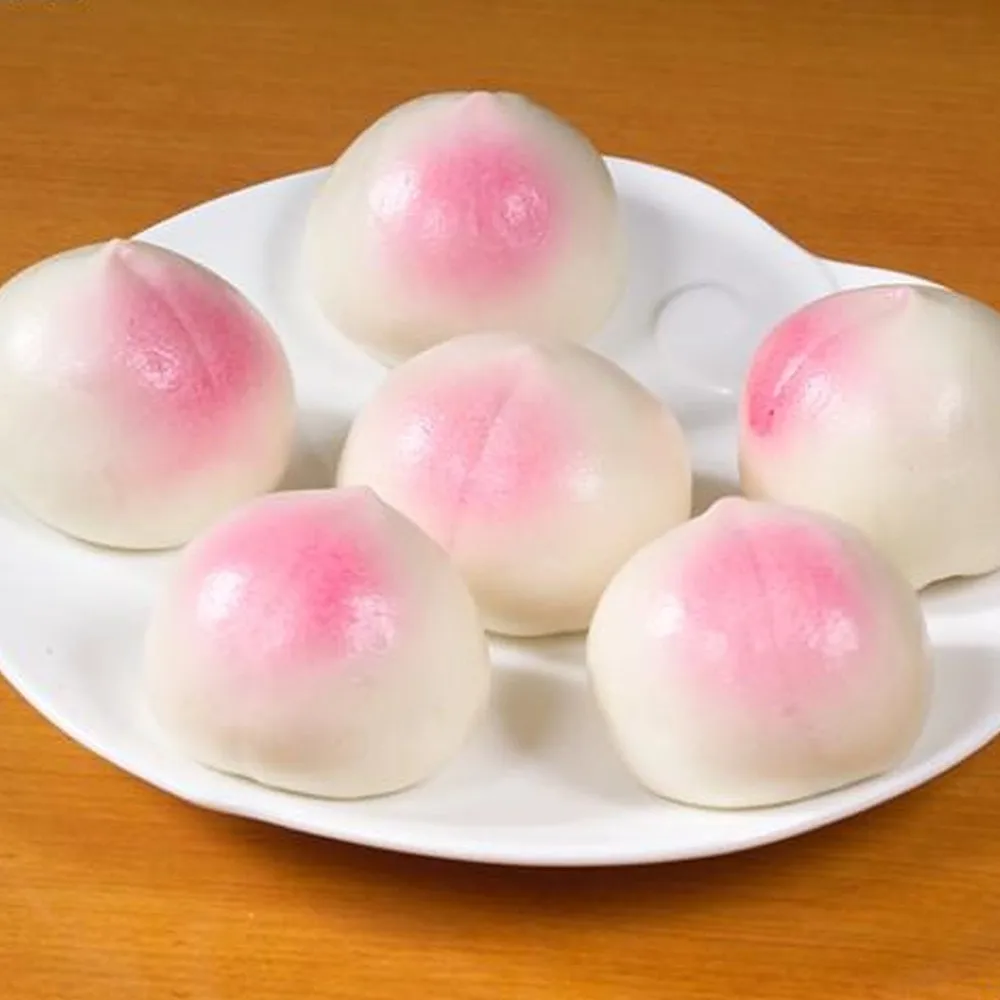 Frozen Instant Food Grain Snacks Pau Steamed Longevity Peach Bun