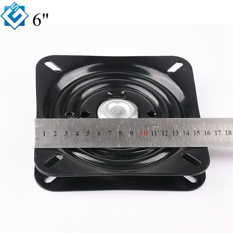 Manufacturer Supply 6 Inch 160mm 2.3 Thickness Black Half Of Ball Auto Swivel Turntable / Memory Return Swivel Plate