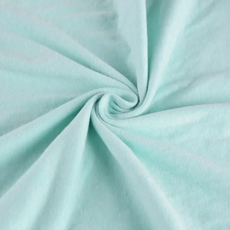 Custom knitting cvc 60 cotton 40 polyester single jersey textile fabric by the yard