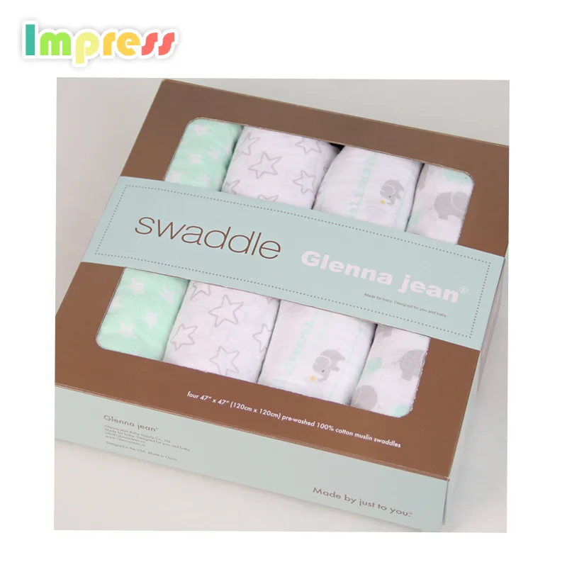 Hot selling baby swaddle blanket animal printed soft touch 100%cotton baby blanket muslin swaddle