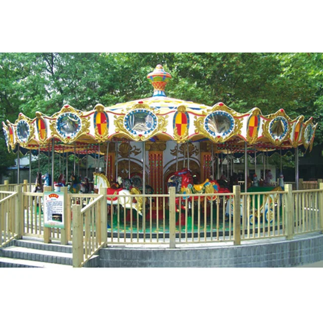 Luxury kids outdoor train coin operated kiddie carousel horse ride