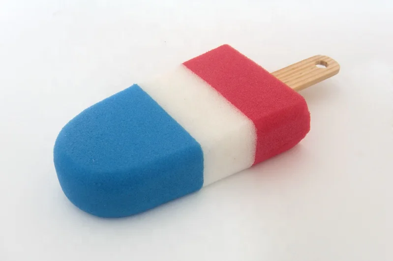 Huge size Ice cream wash sponge popsicle shape soft back bath scrubber for bath shower brush with handle