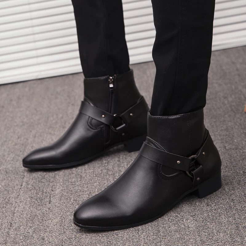 
wholesale leather boots for men casual ,custom leather dress boots shoes men 