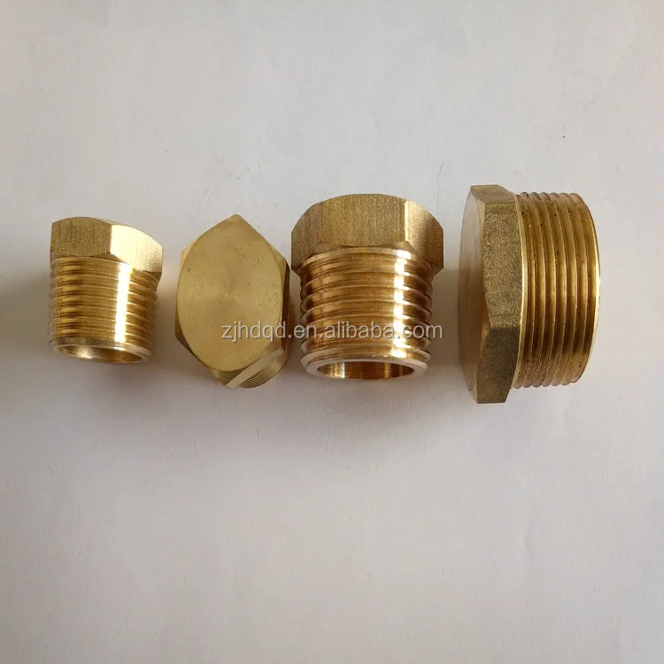 Brass Male Hexagon End Cap Pipe Fitting , pipe plug