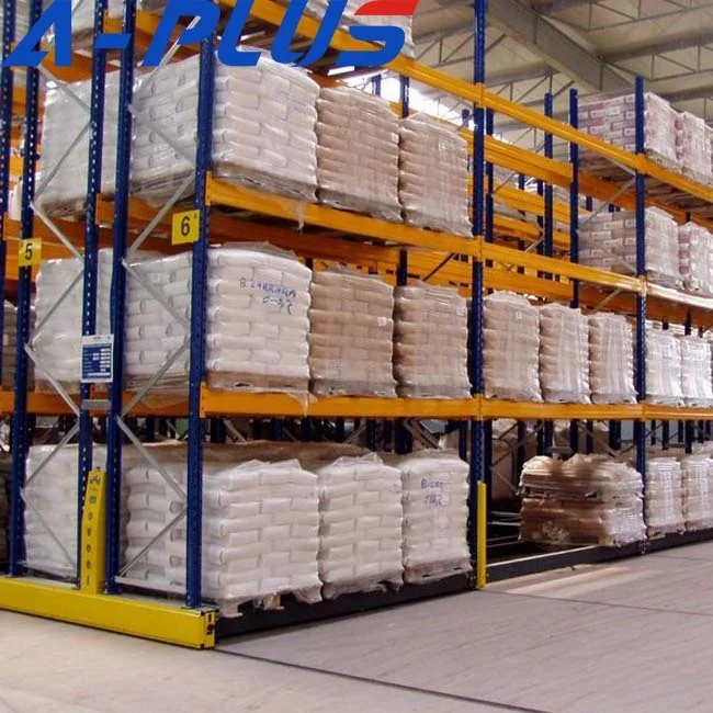 Electrical Movable High Bay Pallet Racking With Guide Rail For All Goods Storage From Nanjing A-plus warehouse storage use quality goods