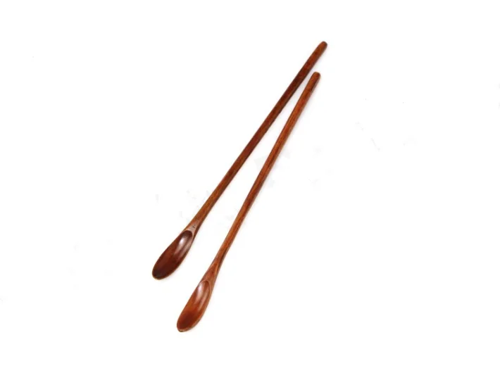 Кружка для кофе с тонкой ручкой, прямая деревянная перемешивающая посуда с логотипом на заказ, деревянная бамбуковая ложка