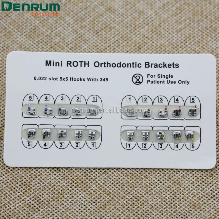 
Denrum Dental Supply Mesh Base MIM Orthodontic Mini Roth Brackets 