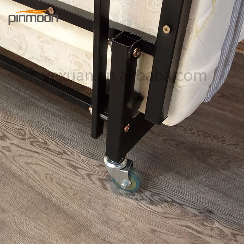 Высококачественная гостиничная подвижная односпальная складная металлическая кровать