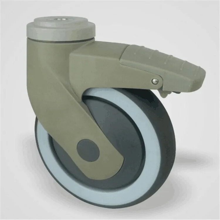 3 inch 4 inch 5 inch swivel hollow rivet plastic medical casters hospital bed caster wheel
