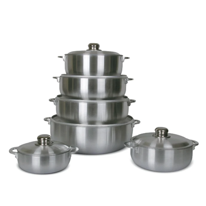 satin polish aluminum caldero aluminum pot cooking pot with glass lid