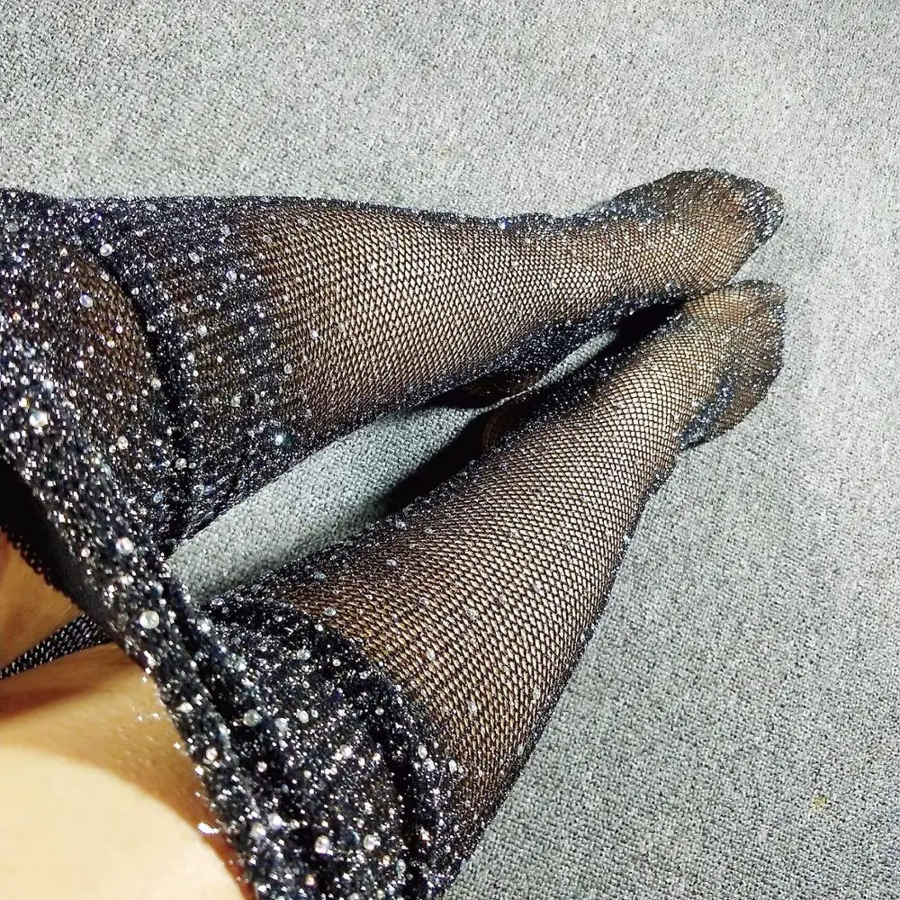 2022 сексуальные женские ажурные колготки со стразами большого размера, сетчатые колготки, разноцветные нейлоновые блестящие чулки со стразами