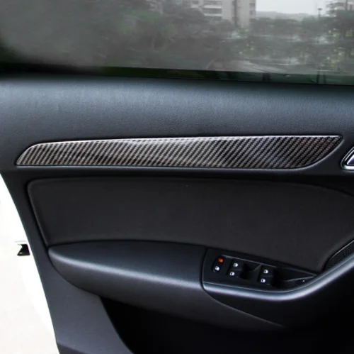 Car Styling For Audi Q5 Q3 2010-2017 Carbon Automobile Control Door Handle Stripe Cover Trim