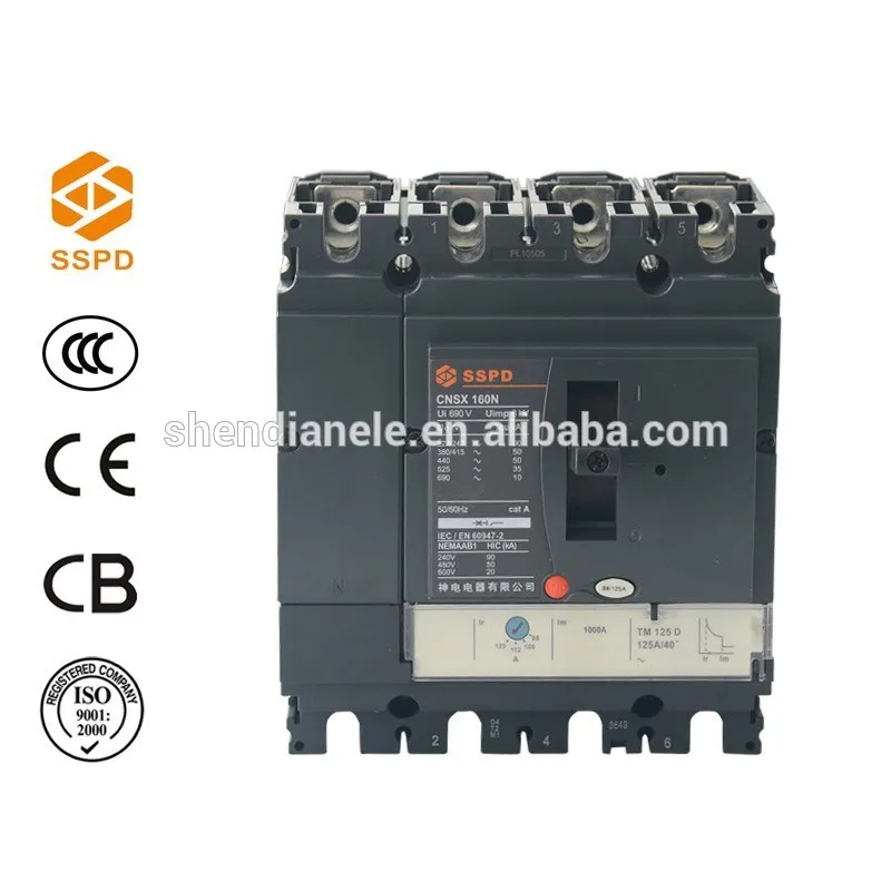 cnsx 160a 4p switchgear mccb circuit breaker