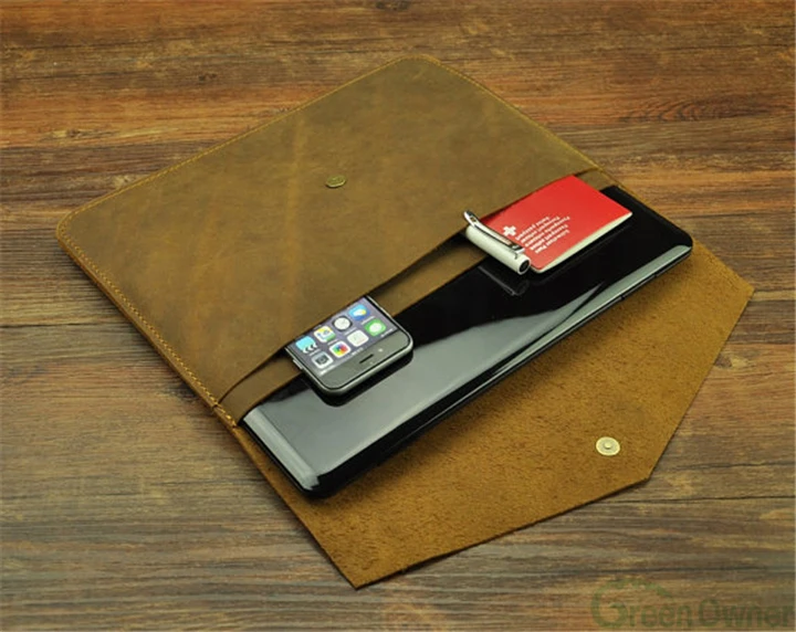 Good Choice genuine leather handmade custom size logo color for mac-book air cover, laptop case for mac-book, laptop pouch