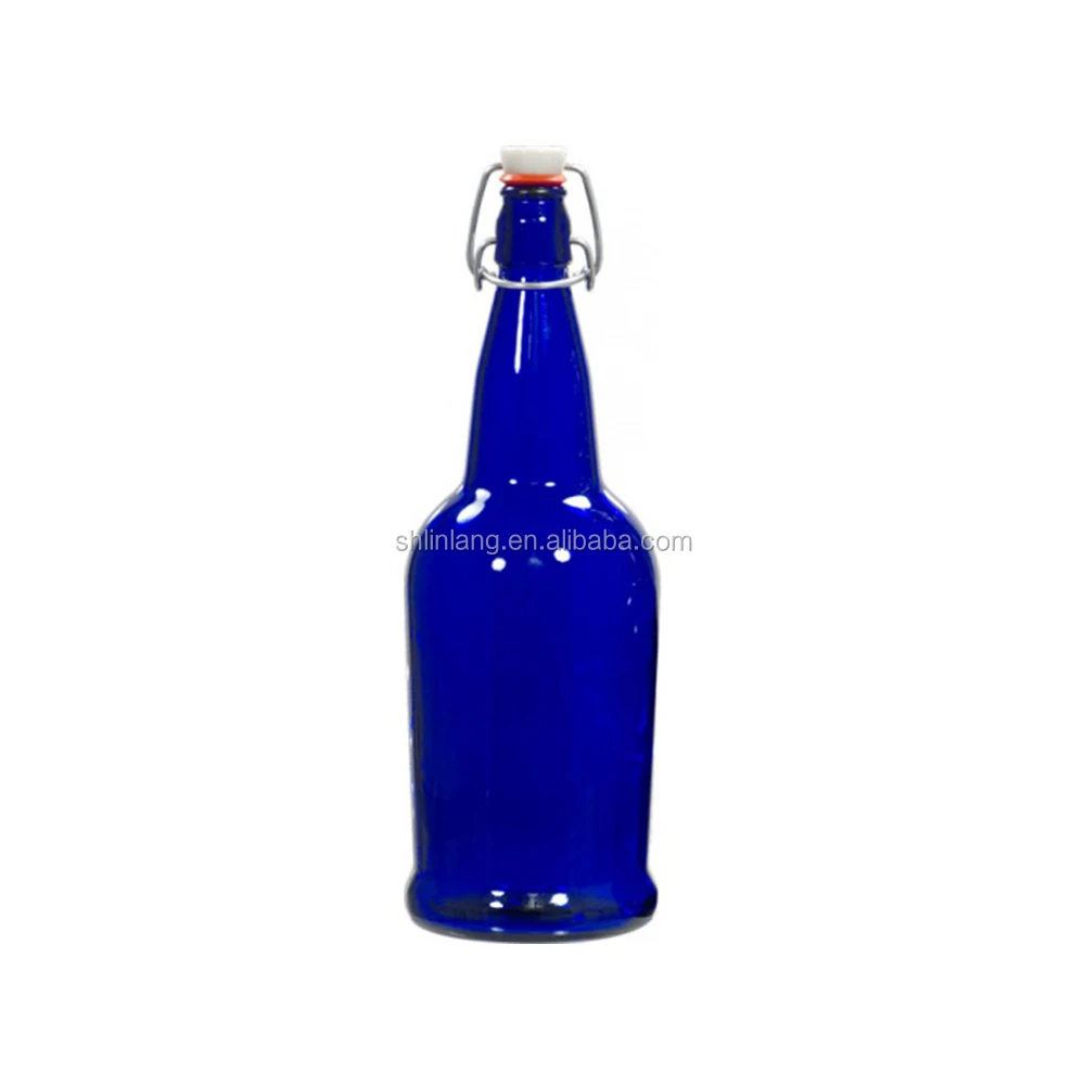 Linlang hot sale 500ml mineral water bottles blue glass bottle