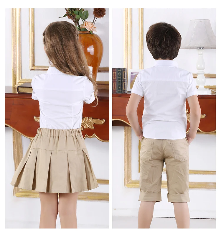 high quality china factory primary and secondary school students summer school uniform design for boys and girls
