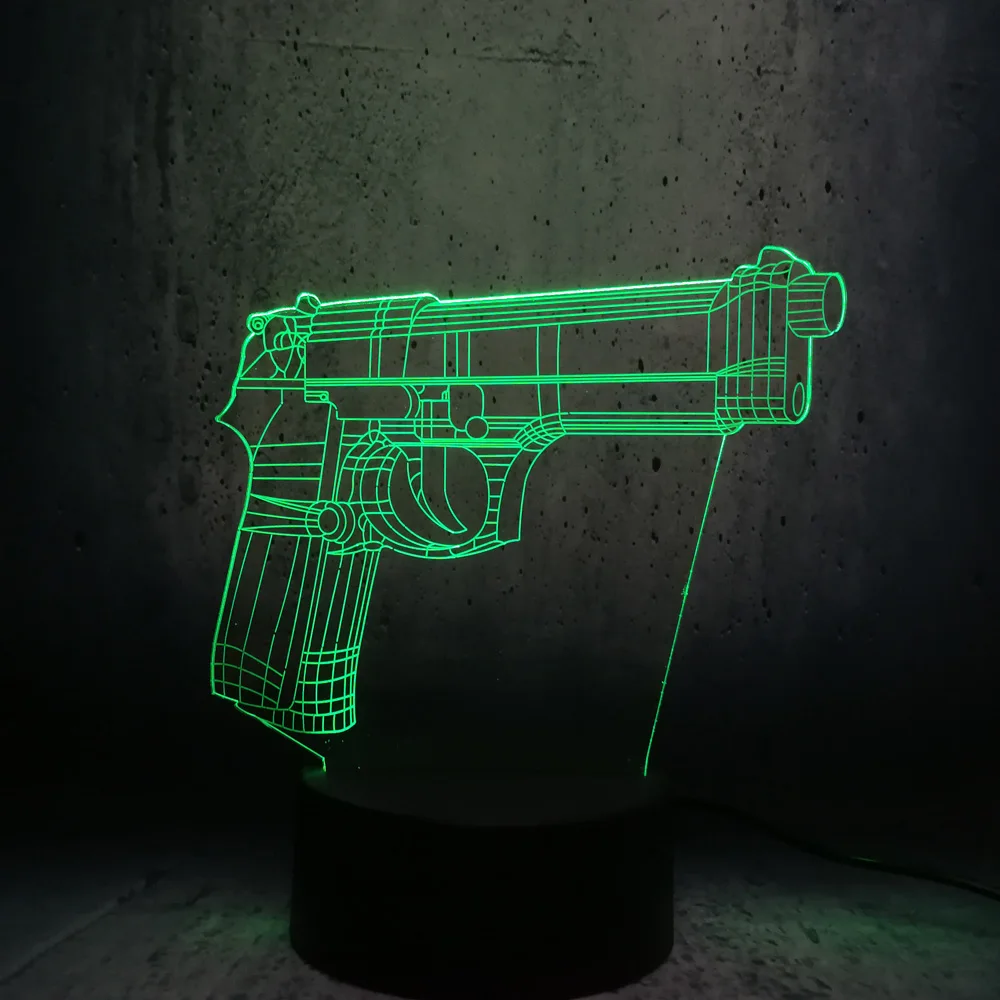BULB Battle Royale Game PUBG TPS Pistol Gun Rifle 3D LED lamp night lights teenager bedroom desk decor cool gifts lava display