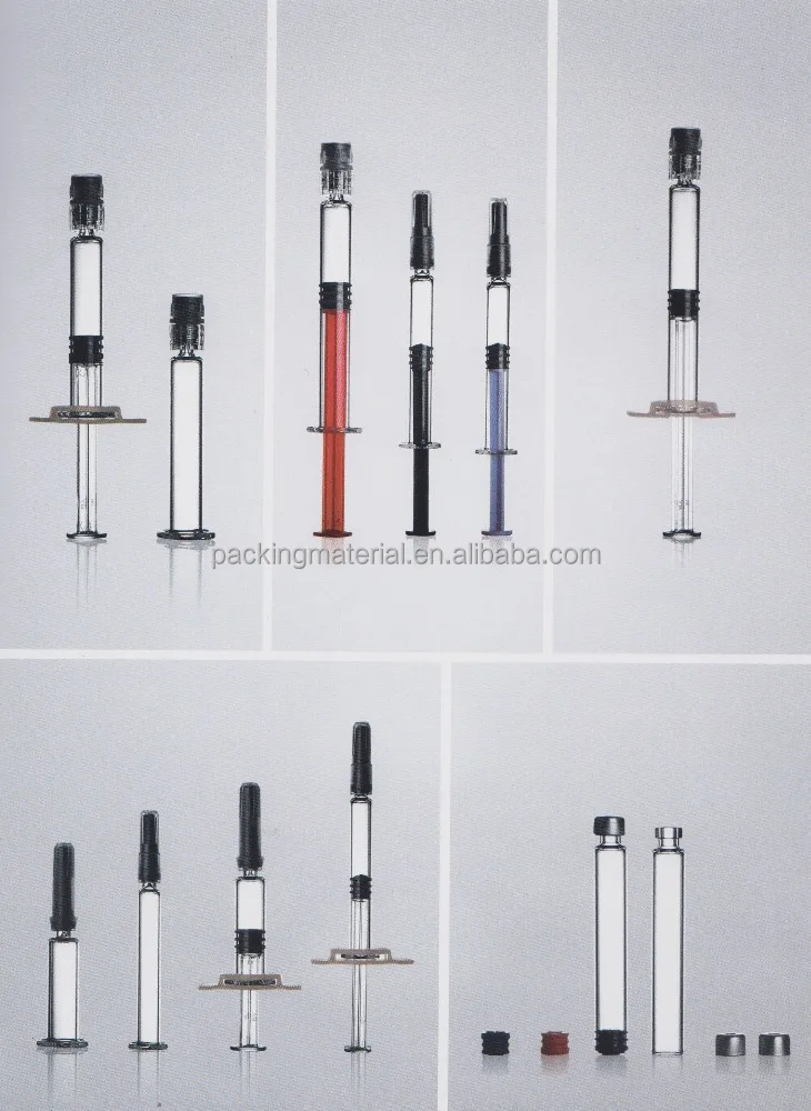 Dental Cartridge Vial High Borosilicate Clear Glass with Rubber Stopper and Aluminium Cap 1.8ml 3ml  4ml Double Cavity