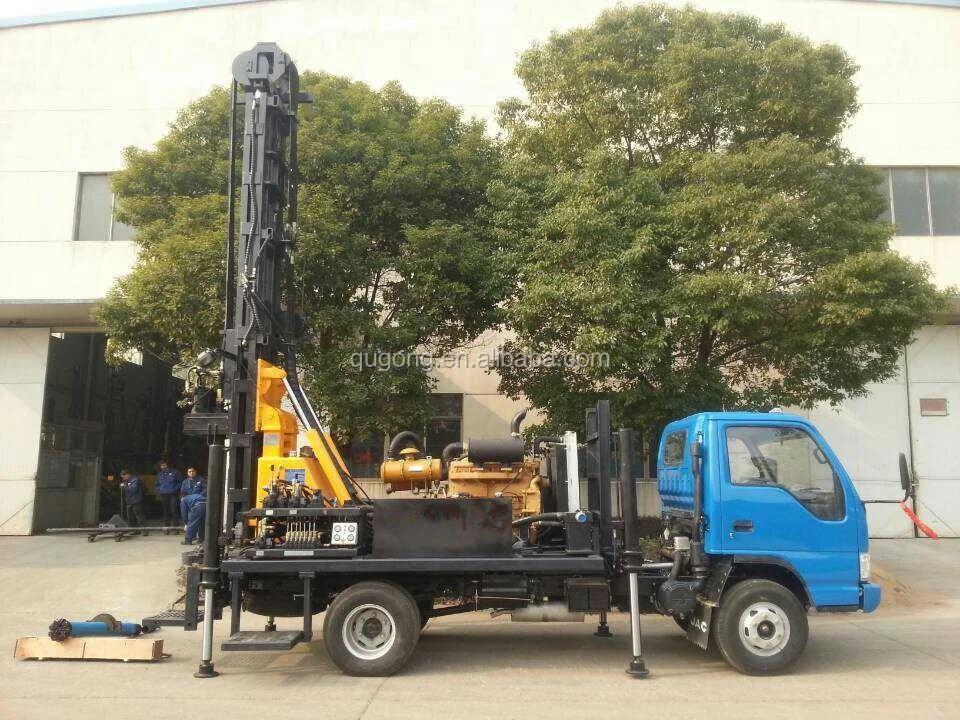 truck mounted portable borehole water well drilling rig machine