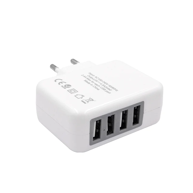 new products 2020 EU US UK AU plug 25W 4 port usb wall charger