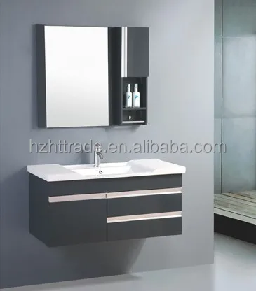 Hot sale black PVC wall mount contemporary used bathroom vanity cabinets