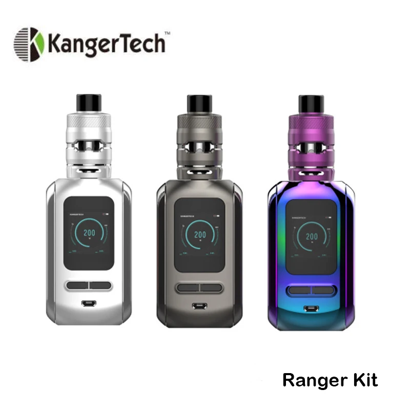 
new products KangerTech Ranger Kit 200W Box MOD Vape with 3.8ml RANGER TANK and Milli Mesh Coils E Cigarette Vaporizer 