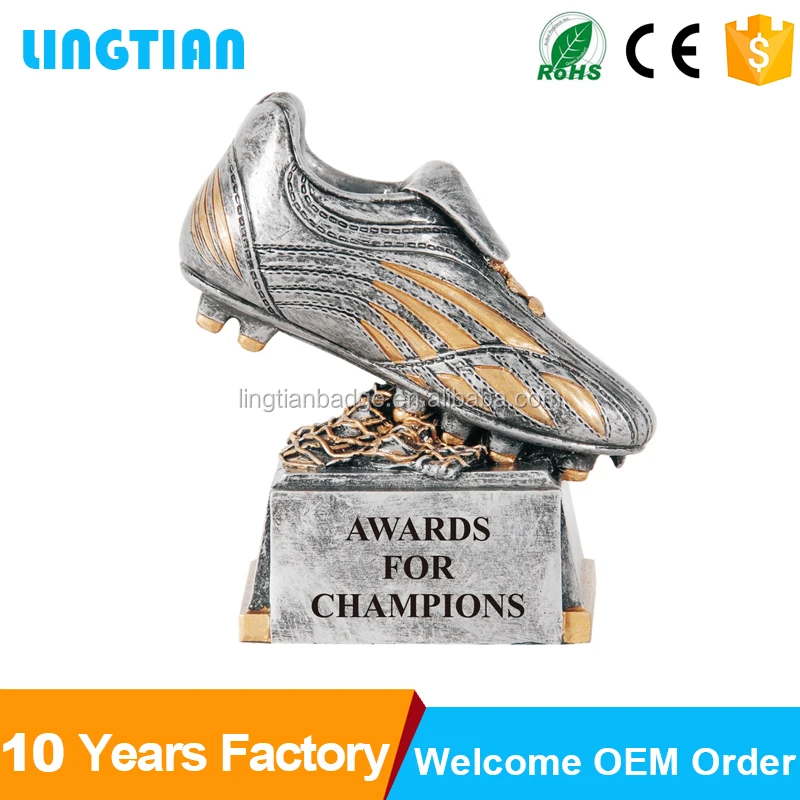 Металлические футбольные спортивные награды Золотая обувь с трофей