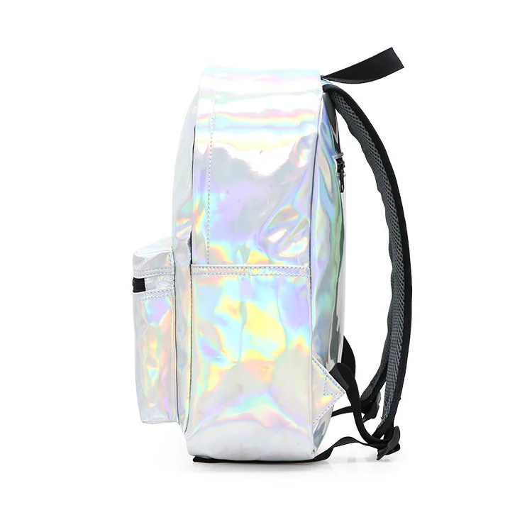 Fashion laser luminous holographic school bag teens magic backpack bag for girls