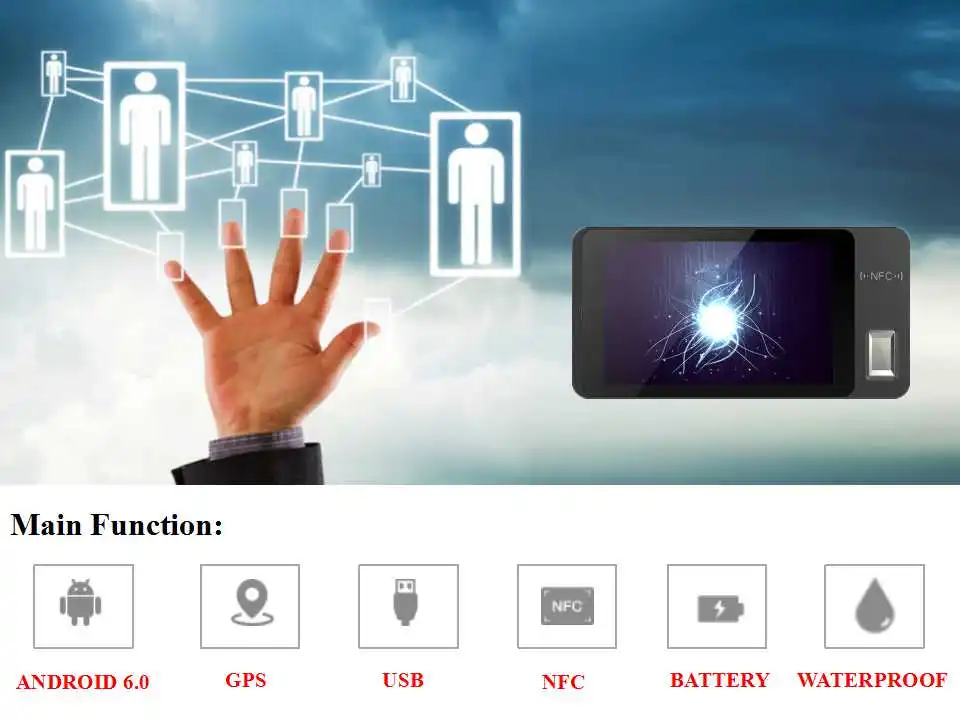 7 дюймов Android, отпечаток пальца, NFC планшетный ПК с Сэмом для чтения смарт-карт ISO7816