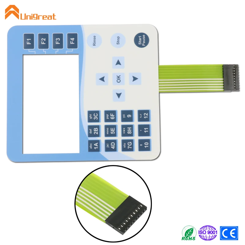 
Custom small volume embossed keys metallic dome membrane circuit switch waterproof keyboards 4x3 matrix keypad 