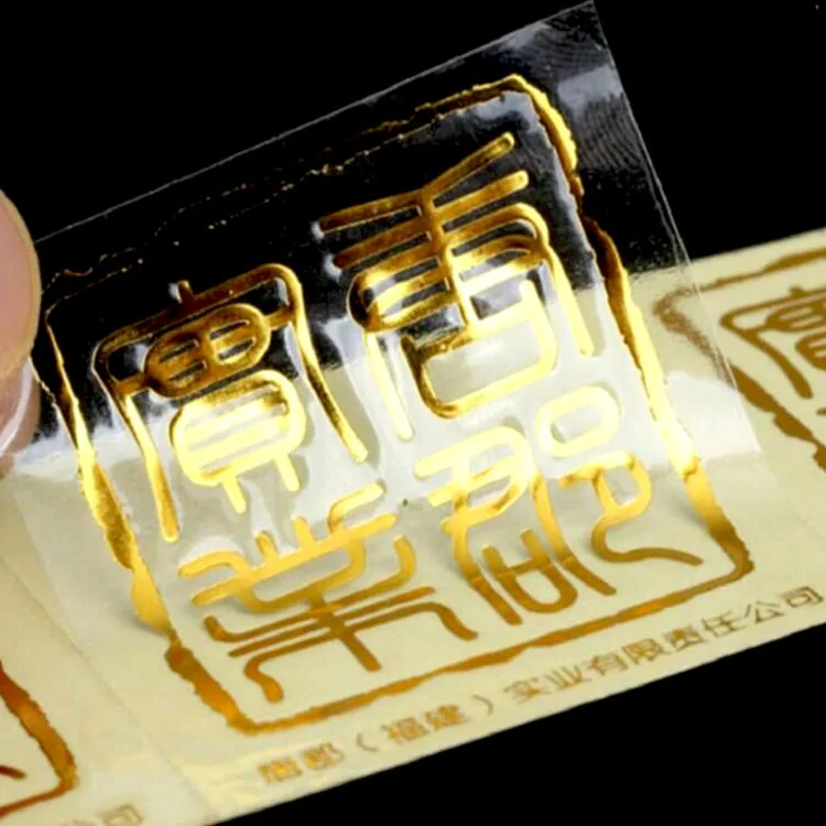Custom logo Print die cut shape Gold Foil Labels Gold Foil Sticker