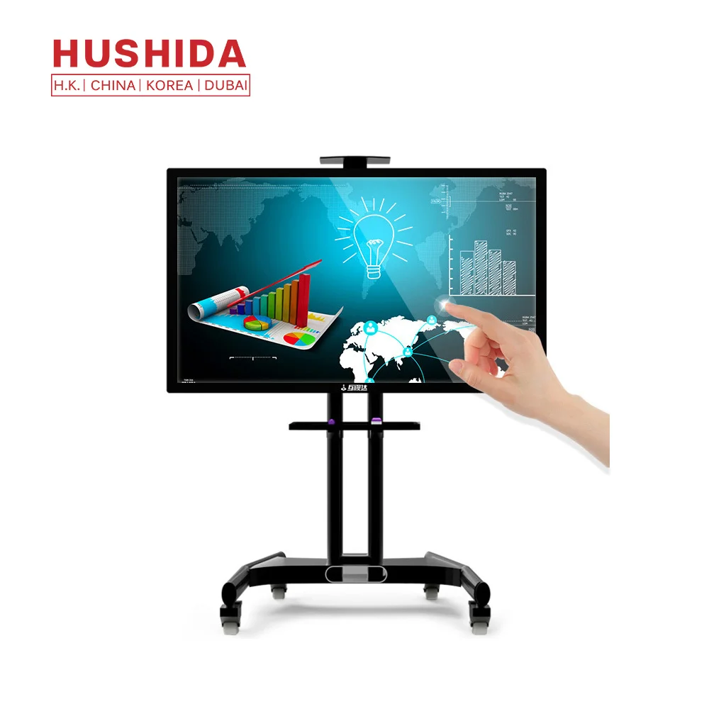HUSHIDA in One Whiteboard Equipped with OPS Pc Education 4K UHD Interactive All 55 Inch Aluminum Alloy Frame HSD-JXCM-55 6.5ms
