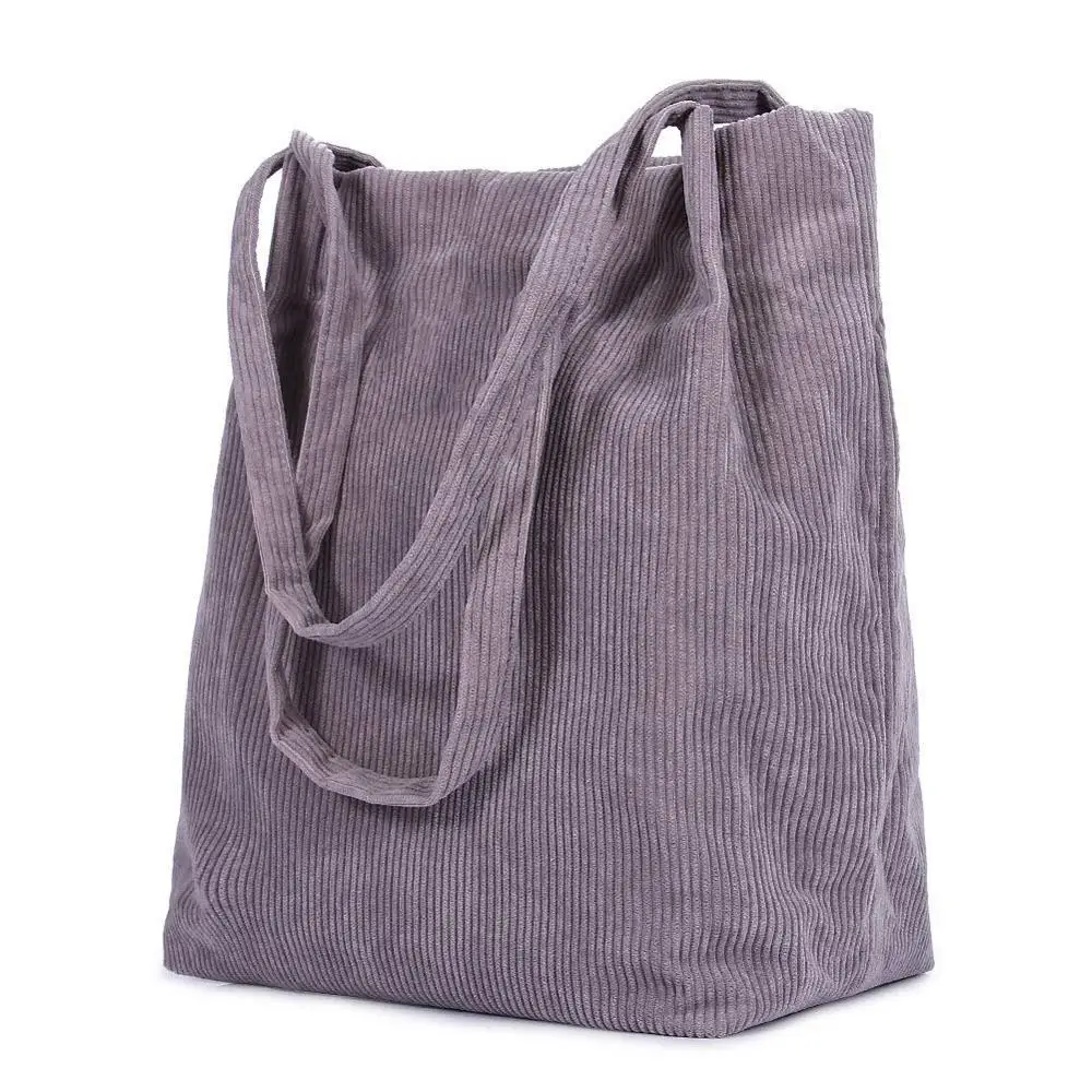 Shoulder Shopping Bag Corduroy Tote Casual for Women