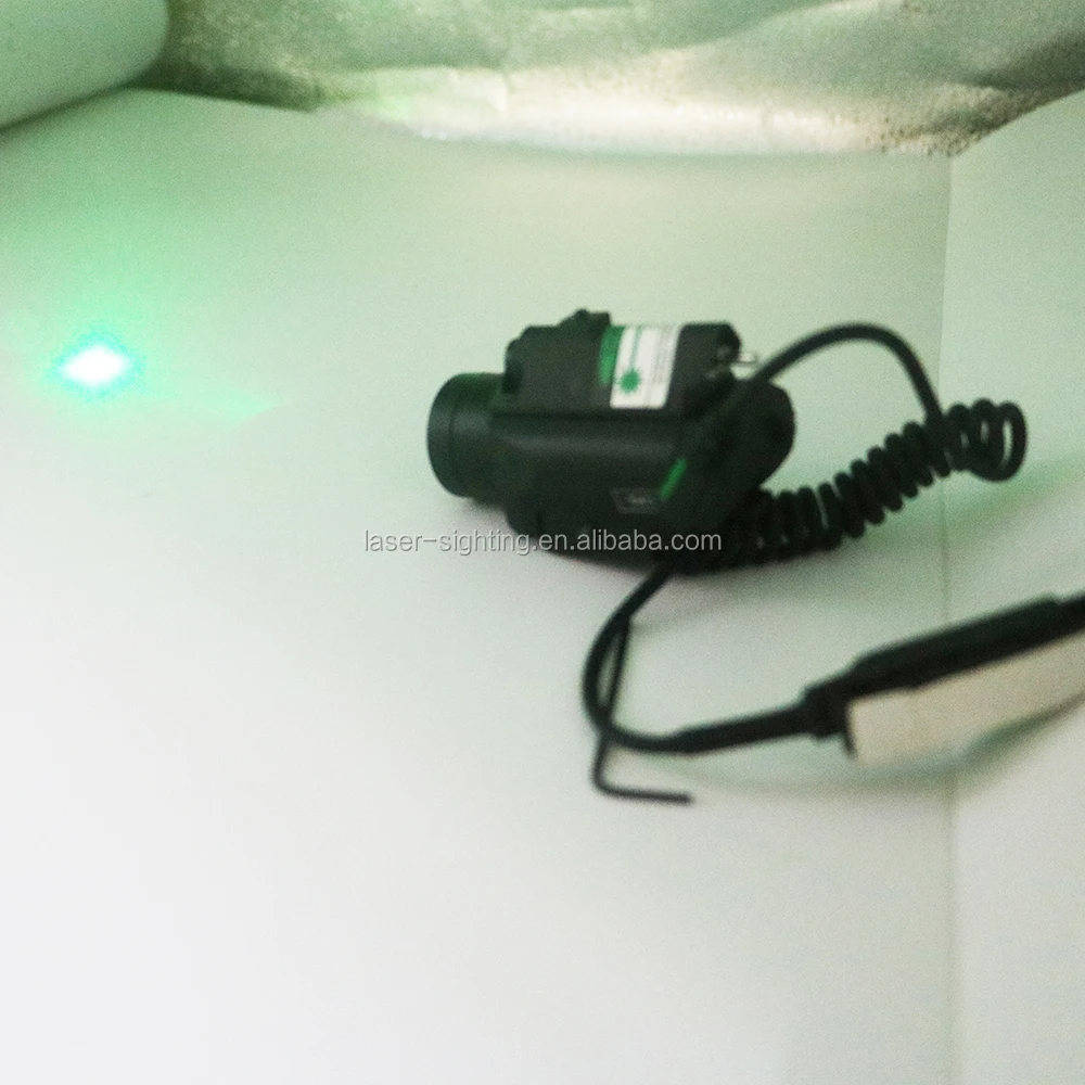 Picatinny Rail Tactical Green pistol laser flashlight with charger/pressure switch