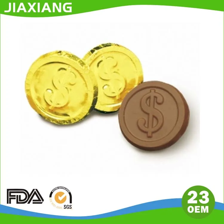gold aluminum foil for coin chocolate wrapper