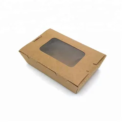 To go Chinese noodle box salad packaging window lunch box