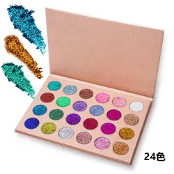 private label  high pigmented glitter 26mm high pigment makeup 24 colors eyeshadow palette