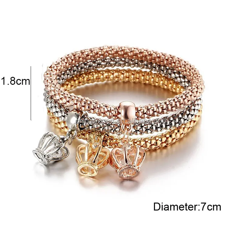 
2020 Saudi Women Accessories Stretch Gold Silver Plated Charm Bracelet jewelry For Bride 